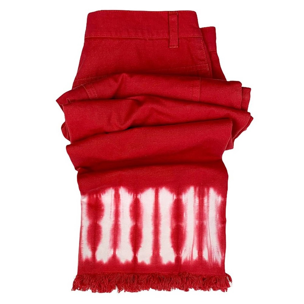 Vintage High-Rise Tie-Dye Raw-Hem Crop Flare Jeans - Picture 7 of 8